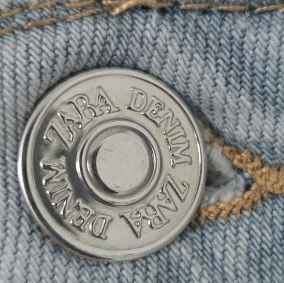 Zara Jeans Women Size 4 Skinny 26x26 Light Wash Blue Mid Rise Distressed - Picture 6 of 10